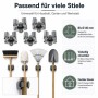 Wiltec Stahl Gerätehalter 5er Set: Wandhalterungen halten Besen, Mopp, Harke, Schaufel. Für Stiele bis 40mm.