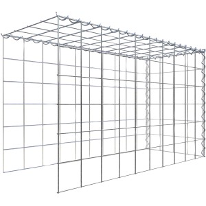 Gabiona Anbaukorb Typ 4, 60x100x40cm, Maschenweite 10x10cm, Drahtgitter galvanbeschichtet.