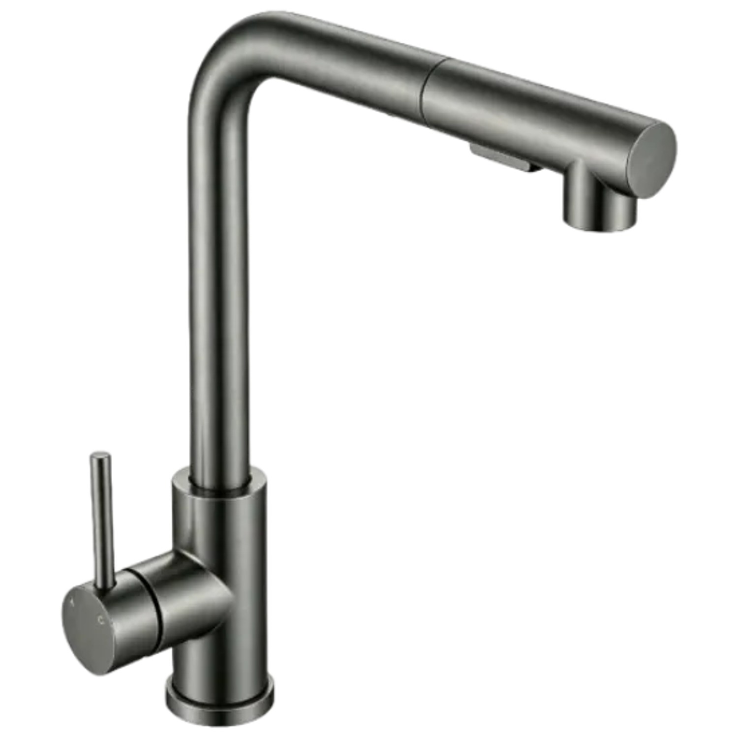 AICA L‑Förmige Wasserhahn Ausziehbar 360° Schwenkbar 2 Sprühmodi Kalt‑Warm Gunmetal Grey