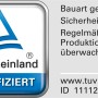 TÜV Rheinland Zertifikat für Wenko Wandhaltegriff Secura, geprüft für Sicherheit im Bad.