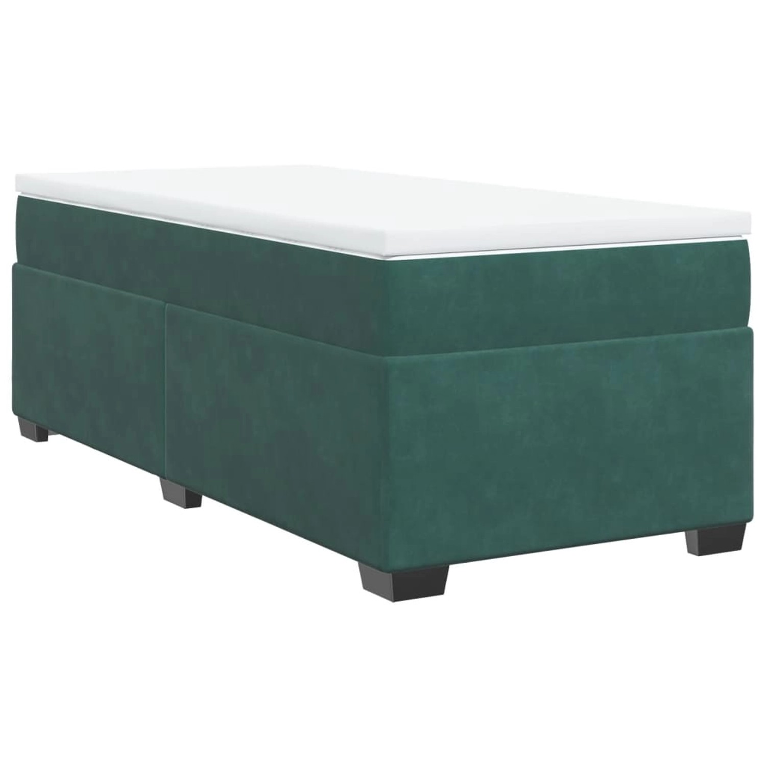 vidaXL Boxspringbett mit Matratze Dunkelgrün 100x200 cm Samt 3285266 günstig online kaufen