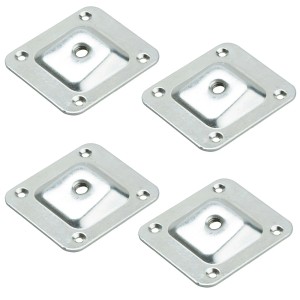 SOTECH 4 Stück Montageplatten 10 Grad Neigung für Möbelfüße mit M8 Gewinde
