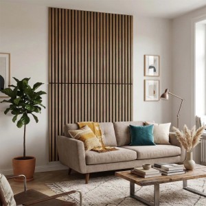 Relaxdays Akustikpaneele 4er Pack MDF Eiche Schallschluckend 120 cm x 60 cm x 2 cm 5,3 kg