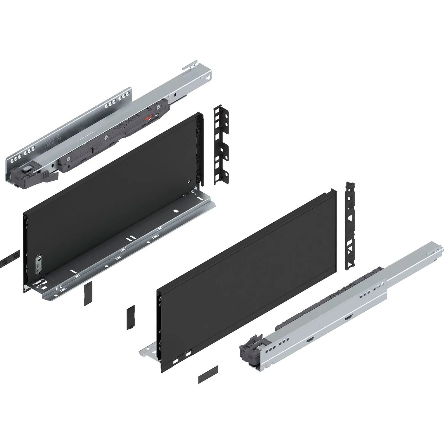 Blum Legrabox Pure Set Höhe C Tip-On Vollauszug 450 mm 40 kg Carbonschwarz 1 Paar