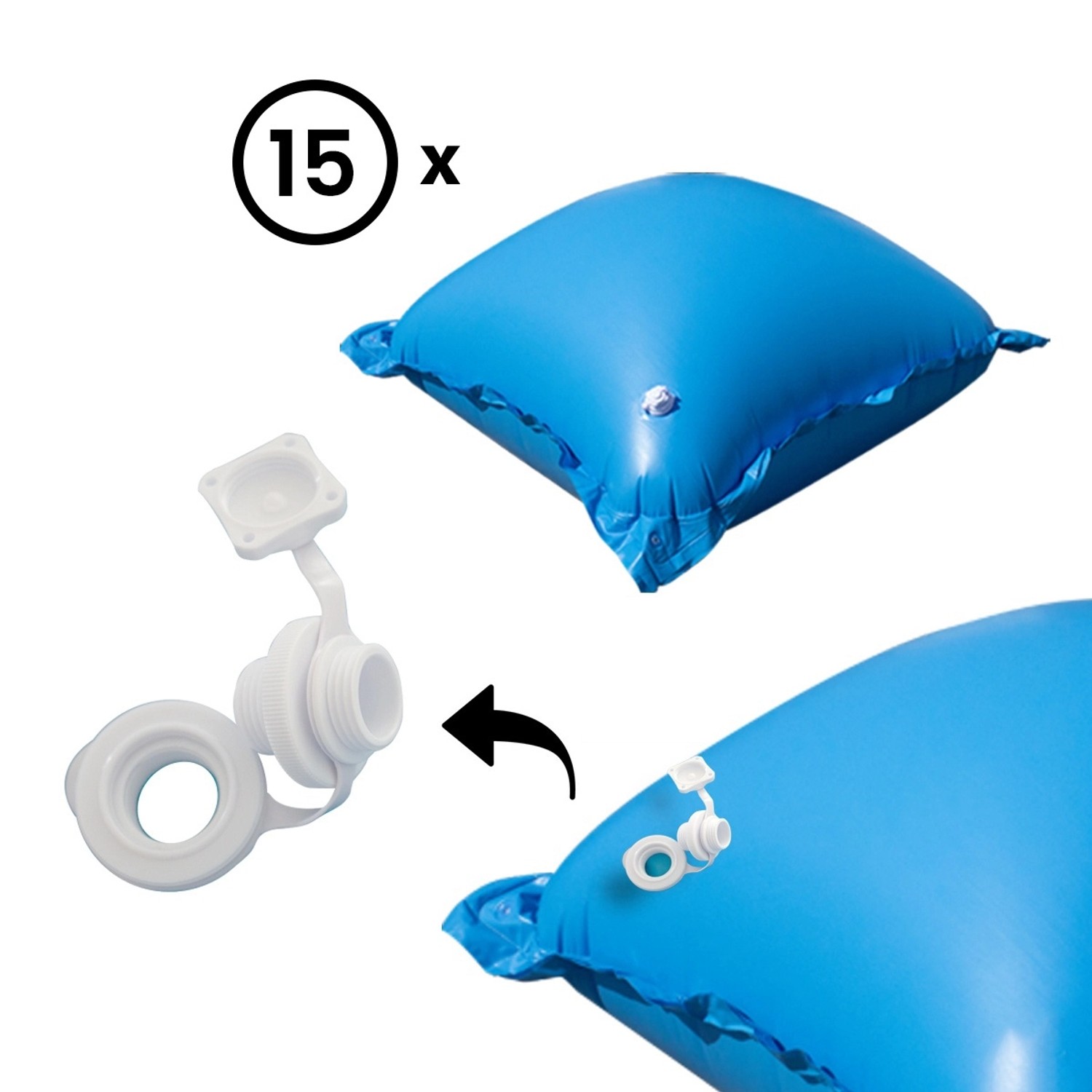 Thumbnail - Evolution 15 Poolkissen Luftkissen Winter Abdeckung Polster Pool mit Ösen Set