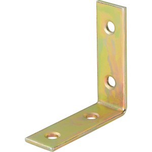 Gelb verzinkter Stuhlwinkel 50x50x15 mm für Holzkonstruktionen.