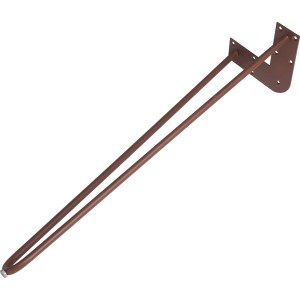 Tischuntergestell Hairpin in Rostoptik, 710 mm hoch, für individuelle Tische.