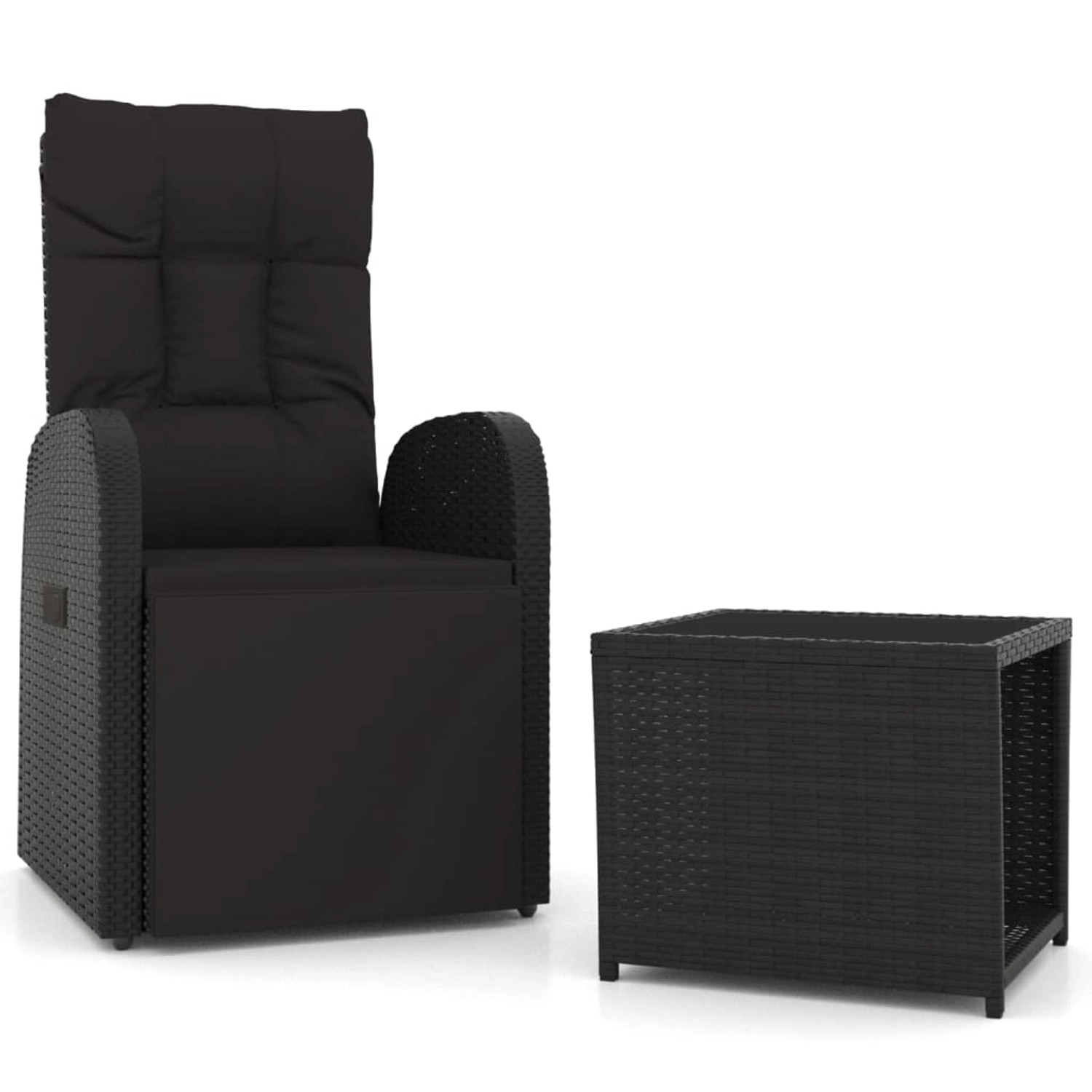 vidaXL 2-Tlg Garten-Lounge-Set Schwarz Poly Rattan Stahl 3157661