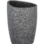 Grauer Wenko Zahnputzbecher Pion aus Keramik mit Steinoptik.