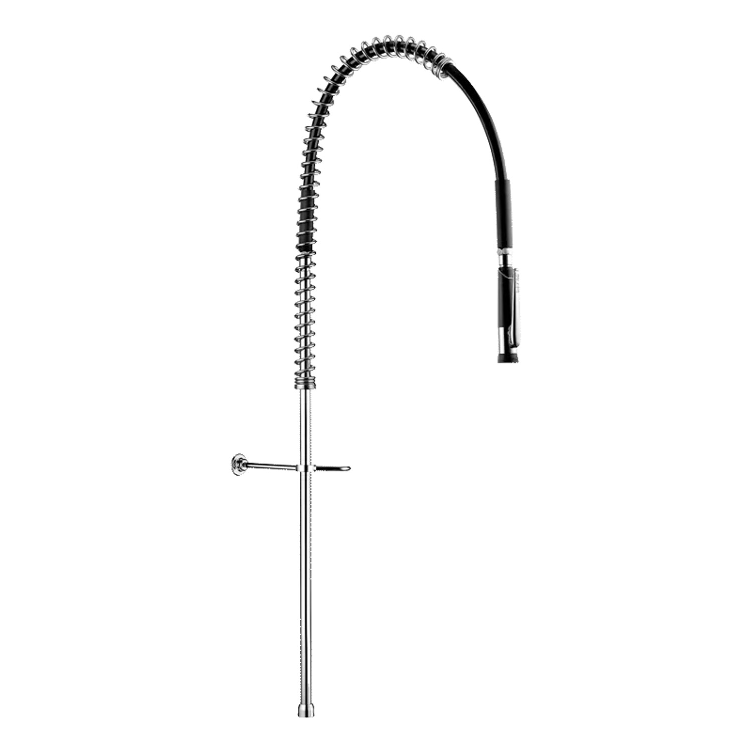 Delabie Geschirrspülbrause-Garnitur 433010 schwarz, ohne Armatur, Steigrohr,ang G3/4