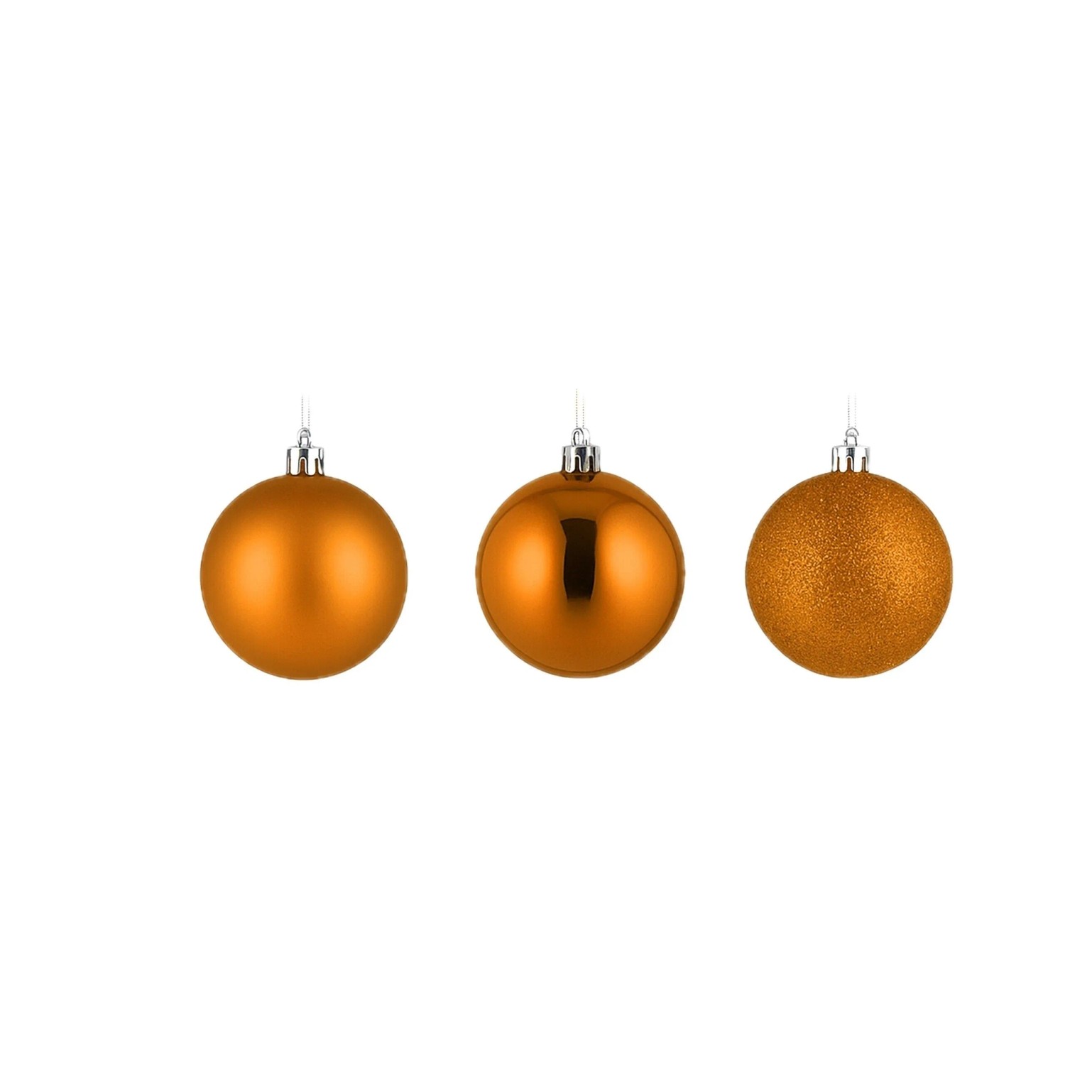 Relaxdays Weihnachtskugeln Kunststoff Orange Bruchsicher 30er Set 7 cm x 6 cm
