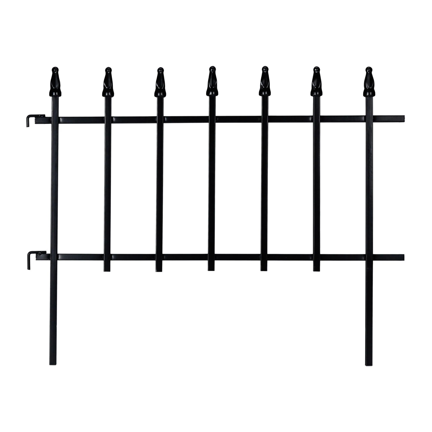 Relaxdays Beetzaun Eisen Schwarz Steckbar 4-teilig 226 cm x 31 cm 2,4 kg