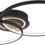 Moderne LED-Deckenleuchte Asmina in Schwarz mit drei Ringen, davon einer drehbar.
