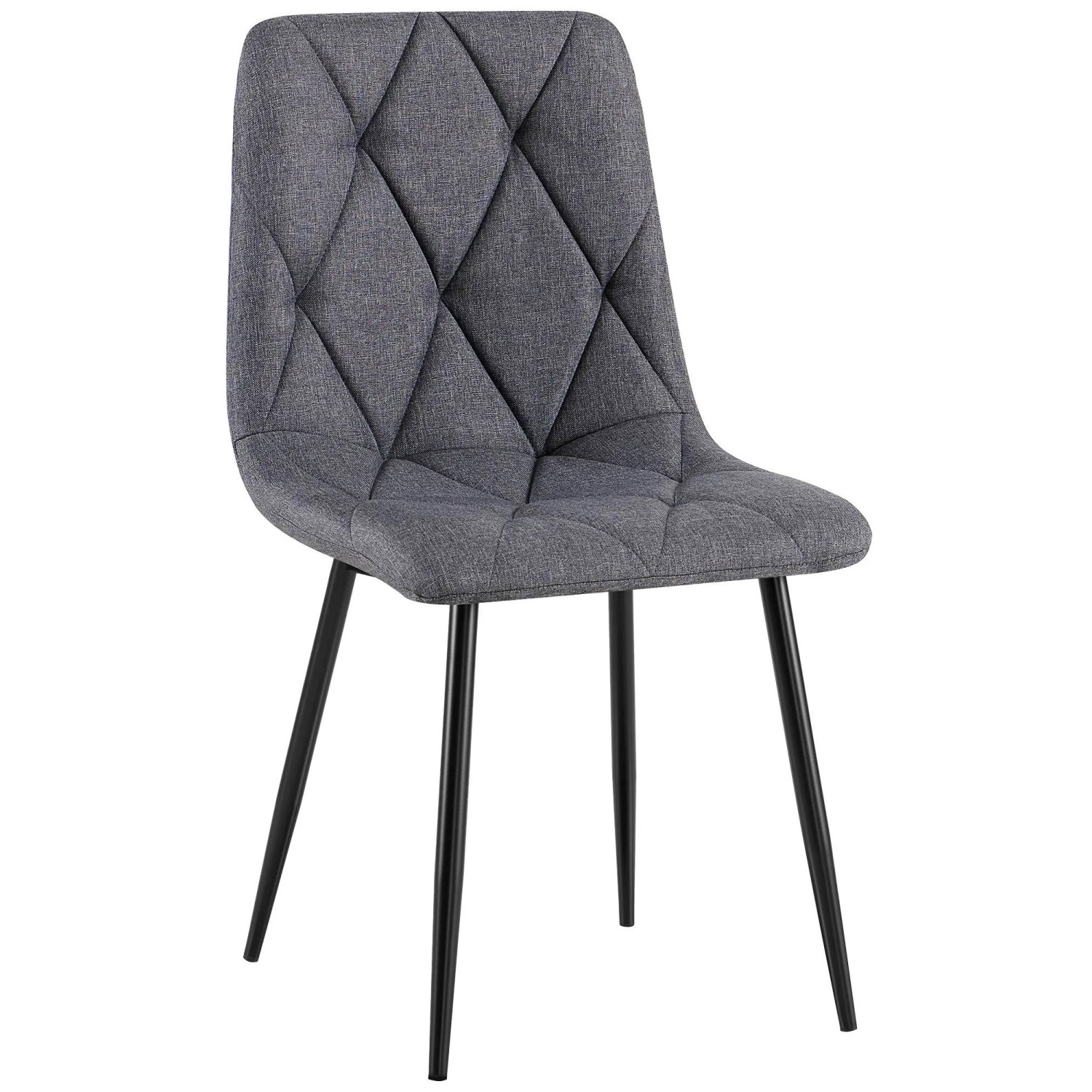 DELUKE Esszimmerstuhl DOFAR Stoff Dunkelgrau 45x55x85cm Essstühle Esszimmerstühle Küchenstühle Wohnzimmerstühle
