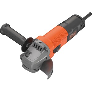 Black+Decker Winkelschleifer BEG110, 750 W, orange/schwarz mit Zusatzhandgriff.