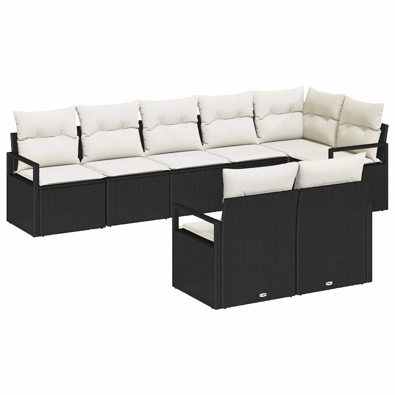 vidaXL Garten-Sofa-Set 8-Tlg Schwarz Poly Rattan 3346427 günstig online kaufen