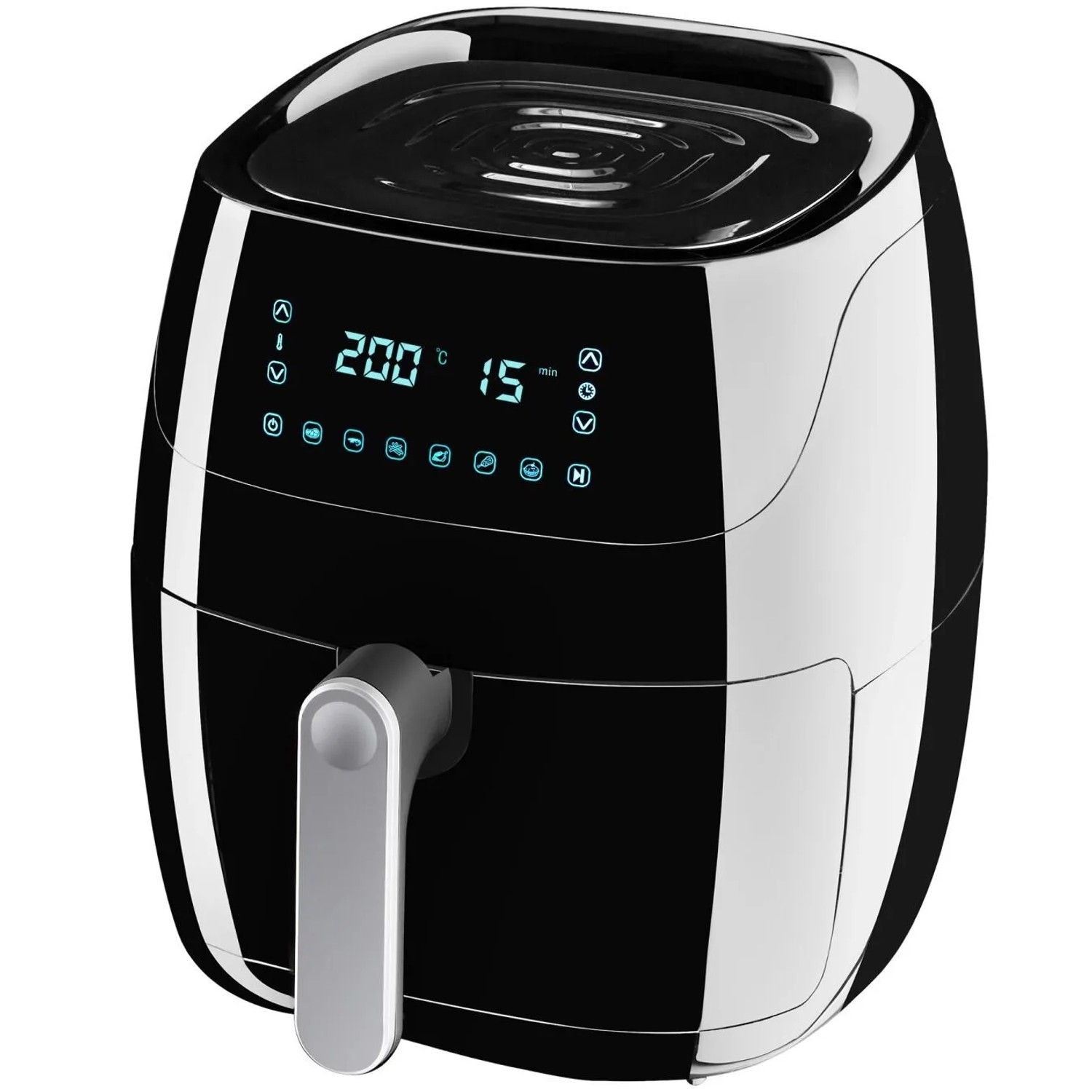 Tectake Heißluftfritteuse Yaiza 4 3 L Led Touchscreen Mit 6 Programmen  28 x 37 50 x 32 50 cm Schwarz