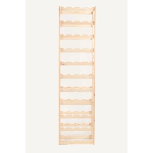 Weinregal aus Kiefernholz, unbehandelt, für 44 Flaschen. Massives Holzregal für Weinflaschen.