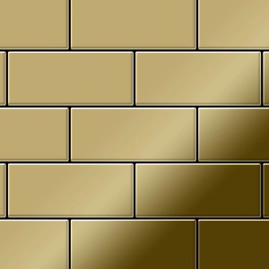 Hochglänzende, goldene Mosaikfliesen im Subway-Stil aus Titan für Wandverkleidung.