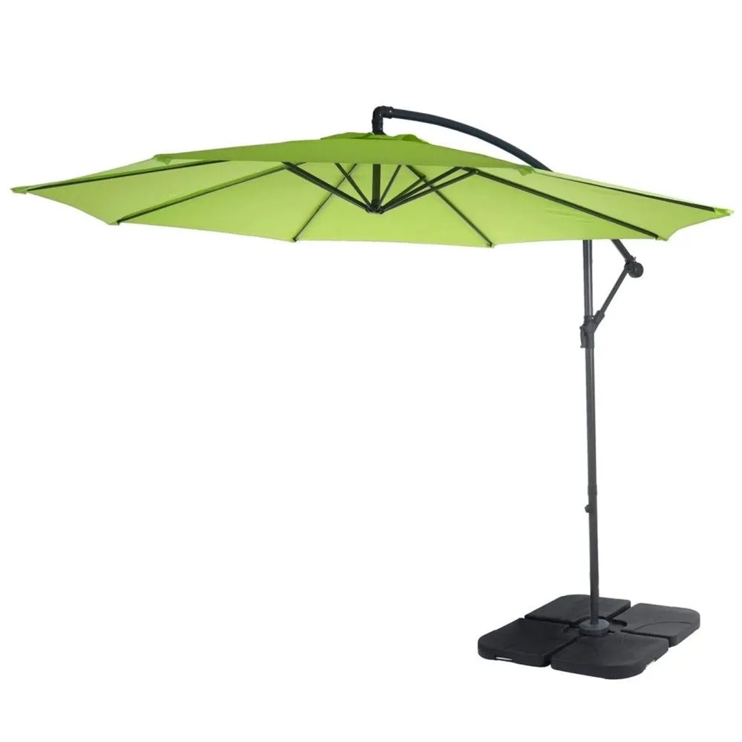 MCW Ampelschirm Terni Ø 3m Neigbar Grün-Lemon mit Ständer_5