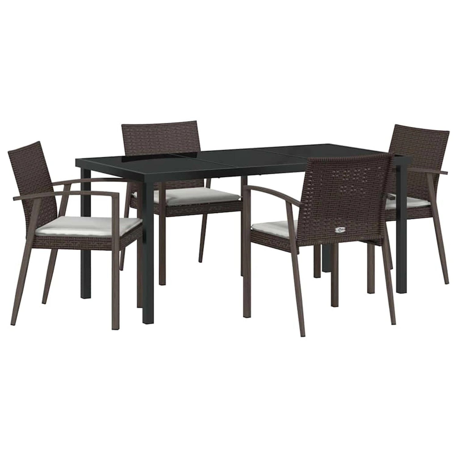 vidaXL Garten Essgruppe 5-Tlg Braun Poly Rattan 3379061 günstig online kaufen