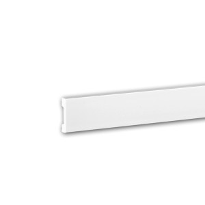 Weiße, stoßfeste PROFHOME Wandleiste/Stuckleiste (200 cm x 1,0 cm x 4,6 cm) für Paneel-Zubehör.