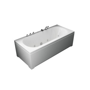 Weißer Jet-Line Whirlpool Villa Gabriela mit Düsen und Armatur.