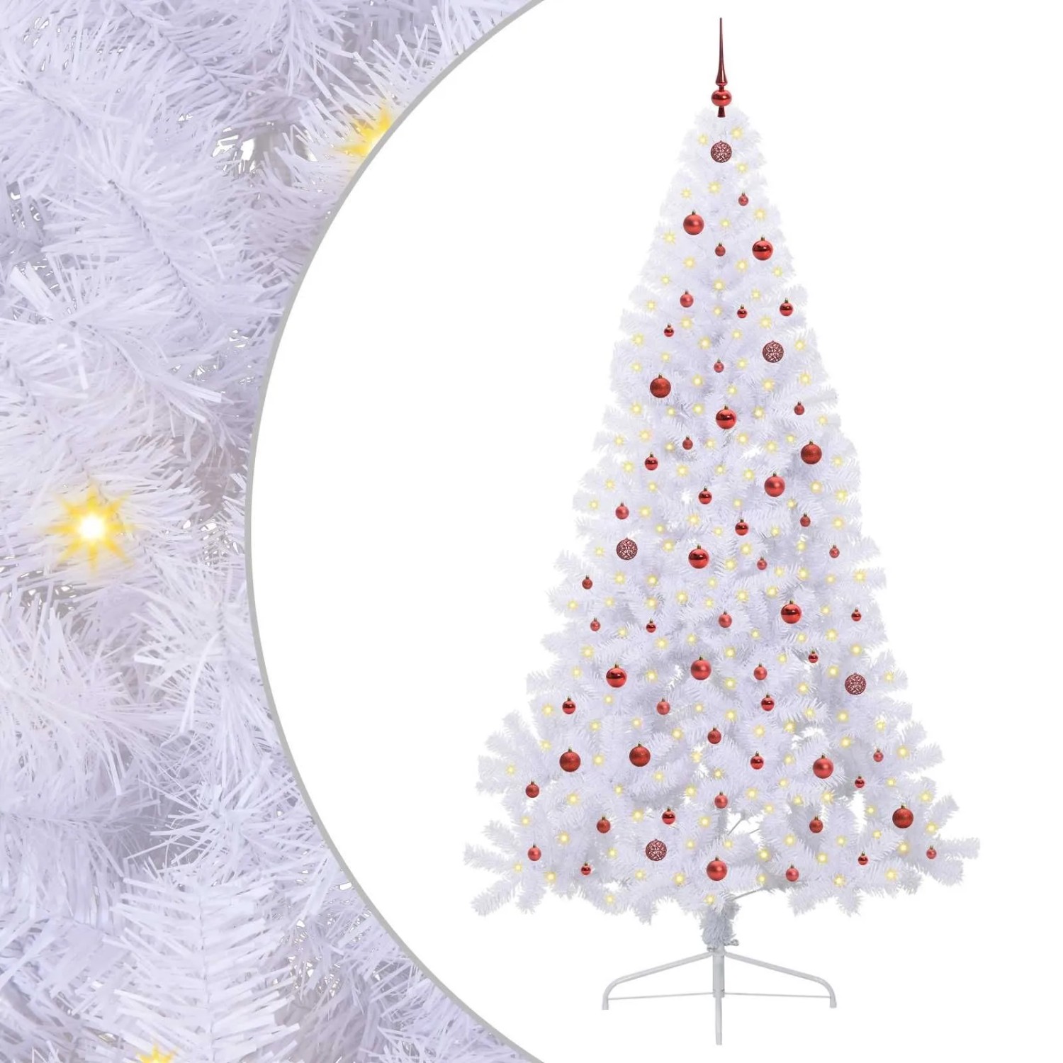 vidaXL Künstlicher Weihnachtsbaum Weiß 240 cm PVC und Stahl 3426834