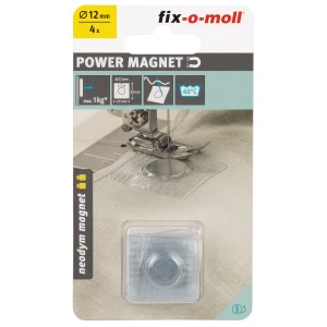 Fix-o-moll Neodym Magnete zum Einnähen, 4 Stück, silberfarben, in Kunststoffhülle. Haushaltshelfer.
