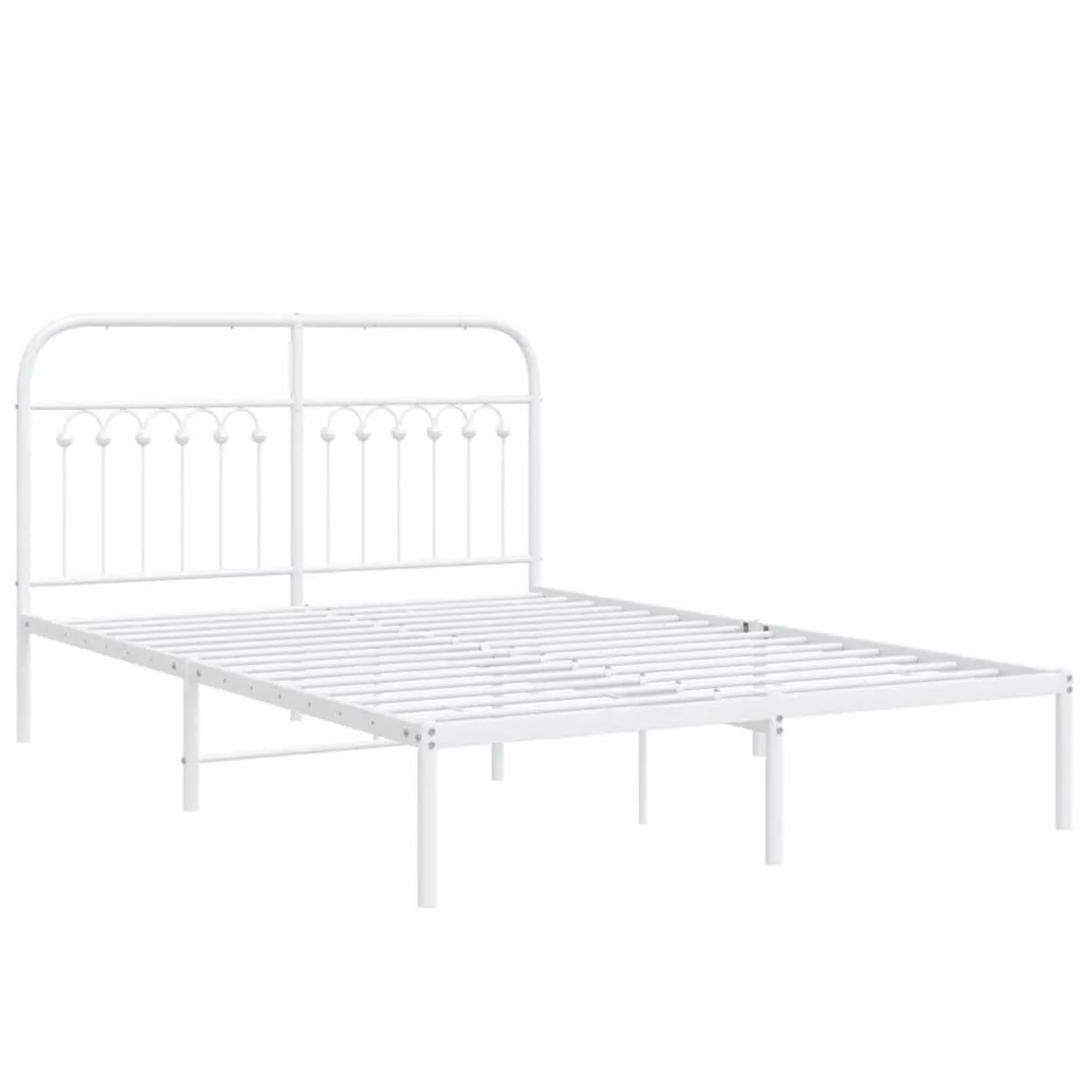 vidaXL Bettgestell mit Kopfteil Metall Weiß 140x190 cm 376649 günstig online kaufen