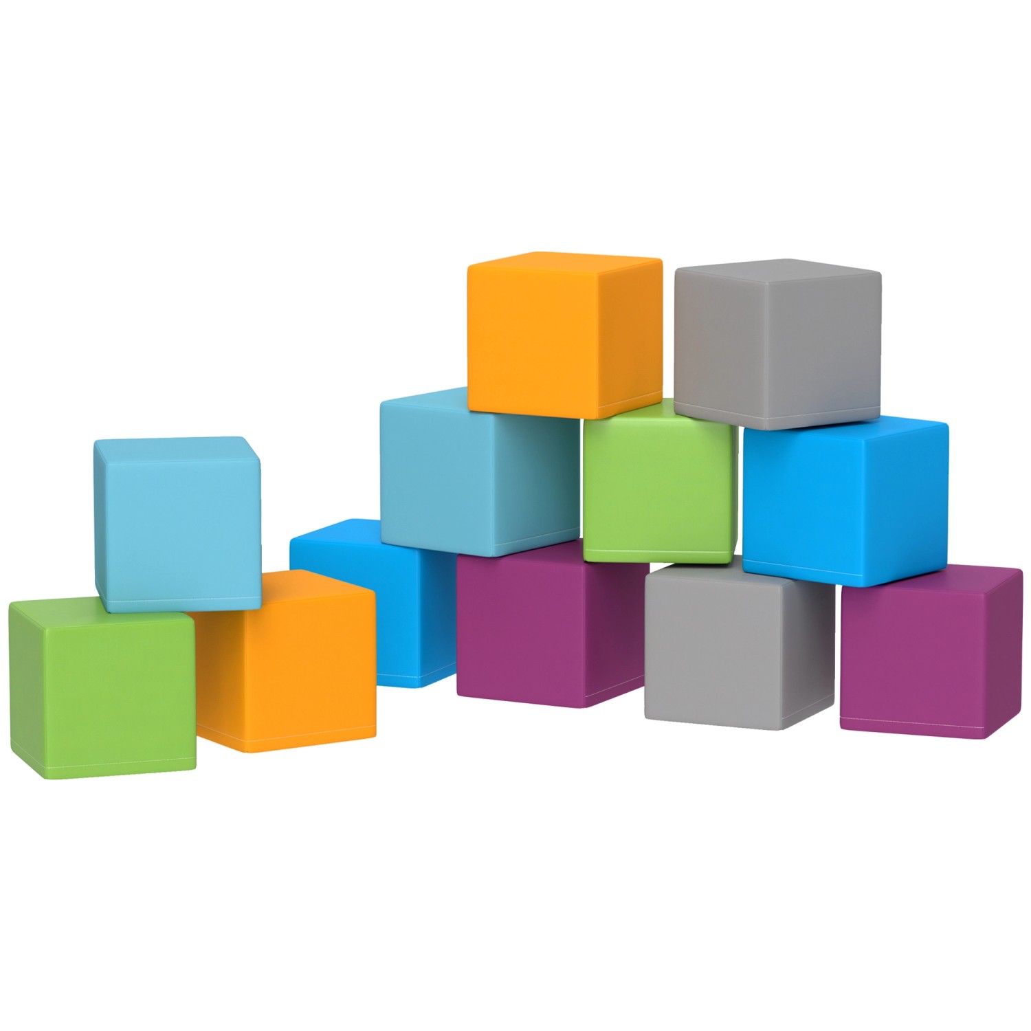HOMCOM Bausteinset 12er-Set Schaumstoff 20x20x20 cm