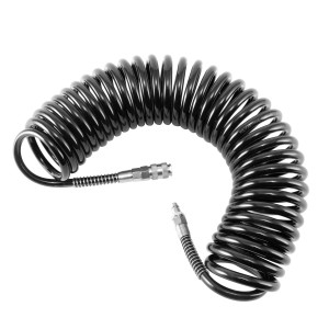 STAHLWERK Druckluftschlauch, 10m Spiralschlauch mit Schnellkupplung für Kompressoren.