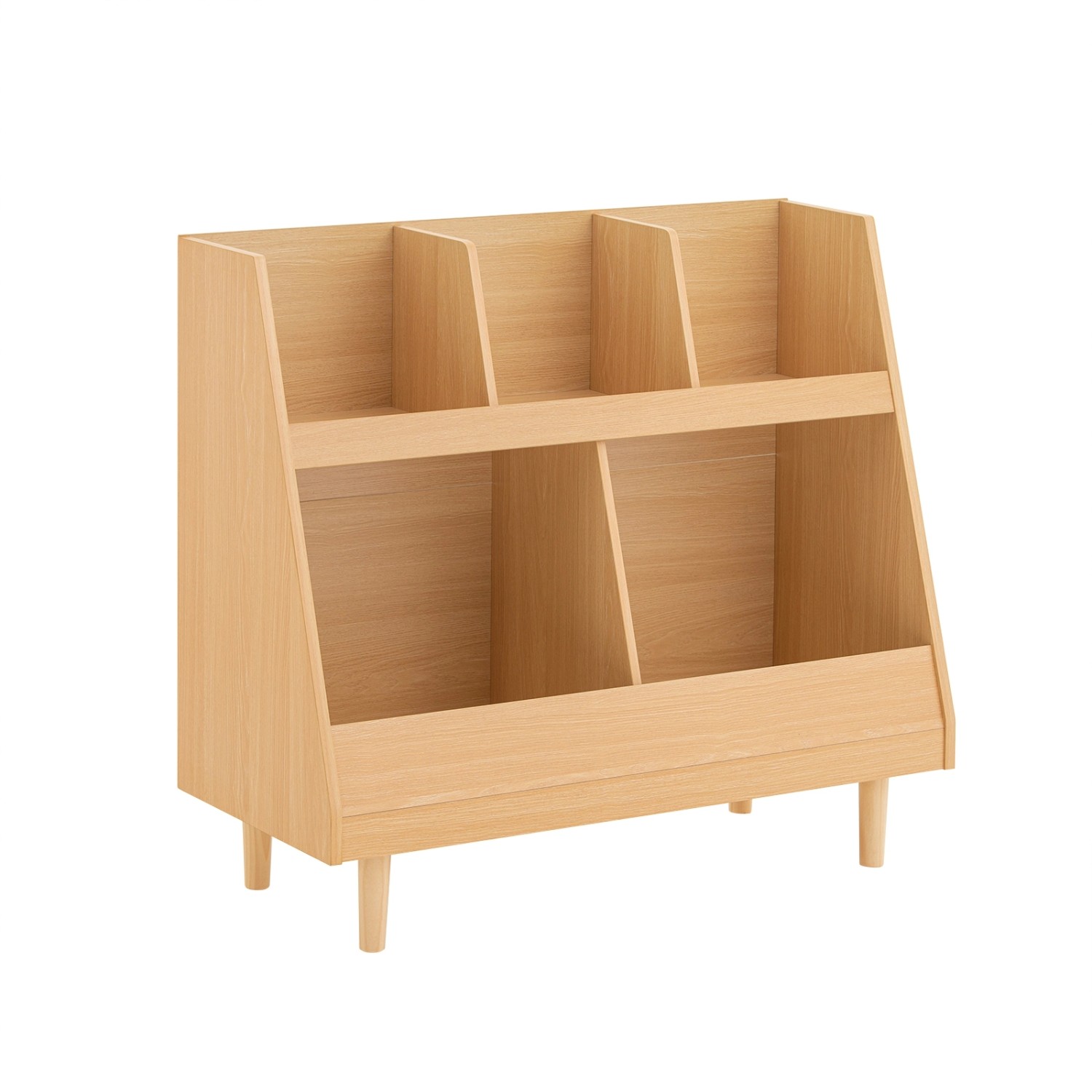 SoBuy Kinderregal mit 5 Fächern Bücherregal Aufbewahrungsregal Natur KMB111 günstig online kaufen