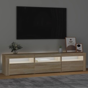 VidaXL TV-Schrank Sonoma-Eiche mit LED, 180 cm breit. Wohnwand mit Stauraum und indirekter Beleuchtung.