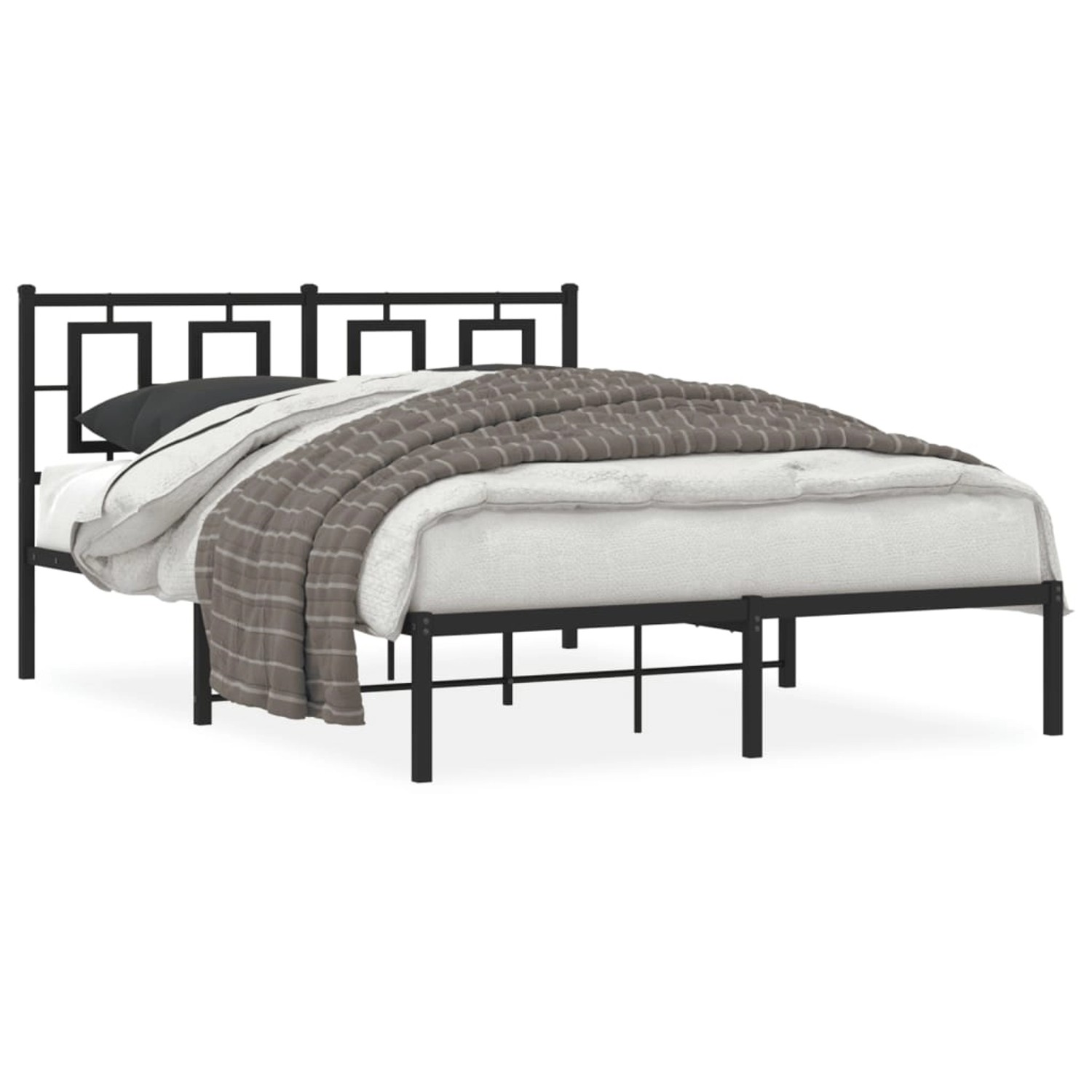 vidaXL Bettgestell mit Kopfteil Metall Schwarz 140x200 cm 374242 günstig online kaufen