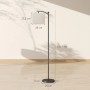 Schwarze HOMCOM Stehlampe mit cremefarbenem Stoffschirm, 159,6 cm hoch.