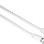 Weißes Hama SAT-Anschlusskabel (F-Stecker) mit 75 dB Schirmung, 1,5 m Länge.