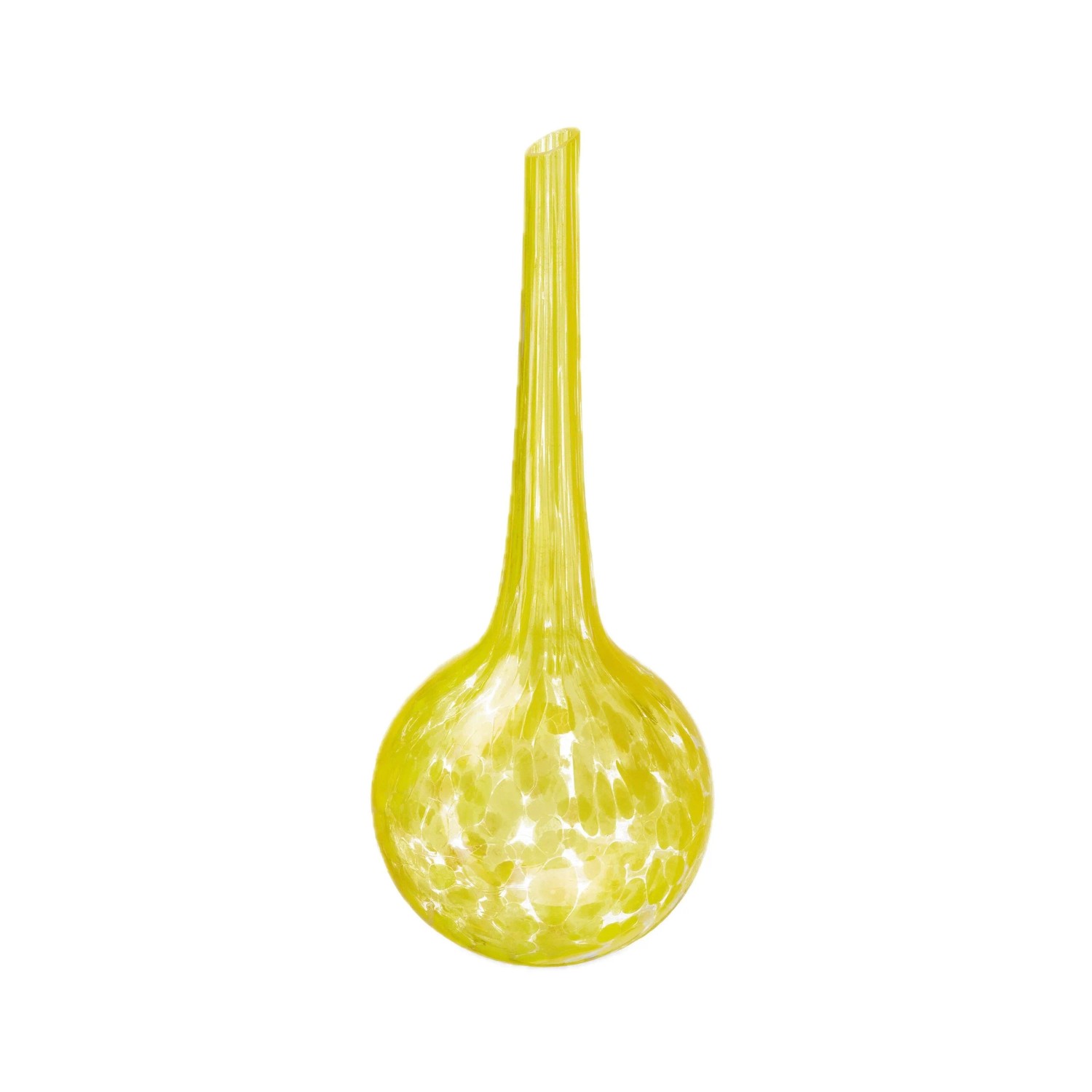 Relaxdays Bewässerungskugel 2er Set Glas Gelb 15 cm 75 ml 45 g