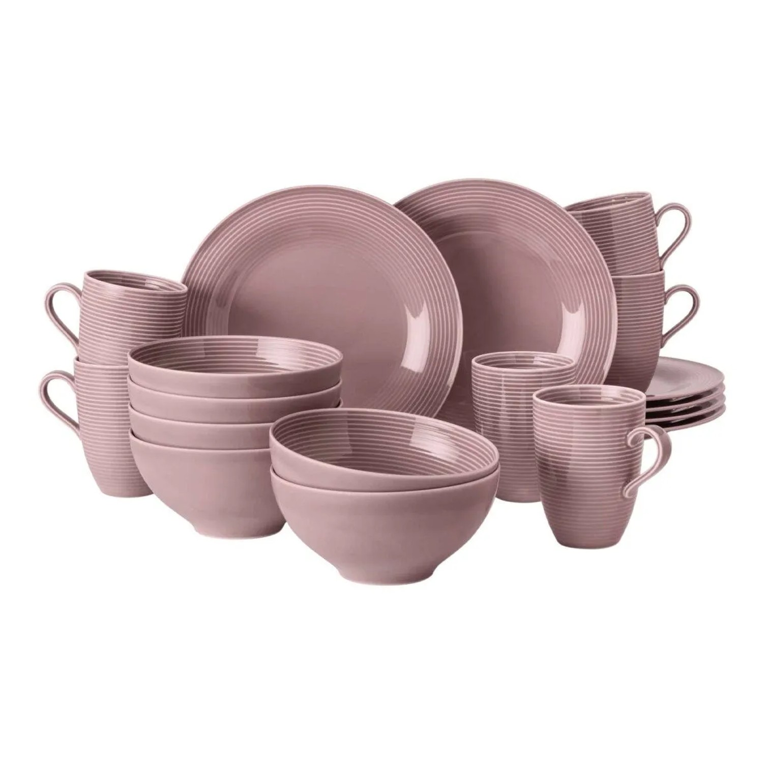 Seltmann Weiden Beat Color Glaze Frühstücks-Set 18-teilig Altrosa