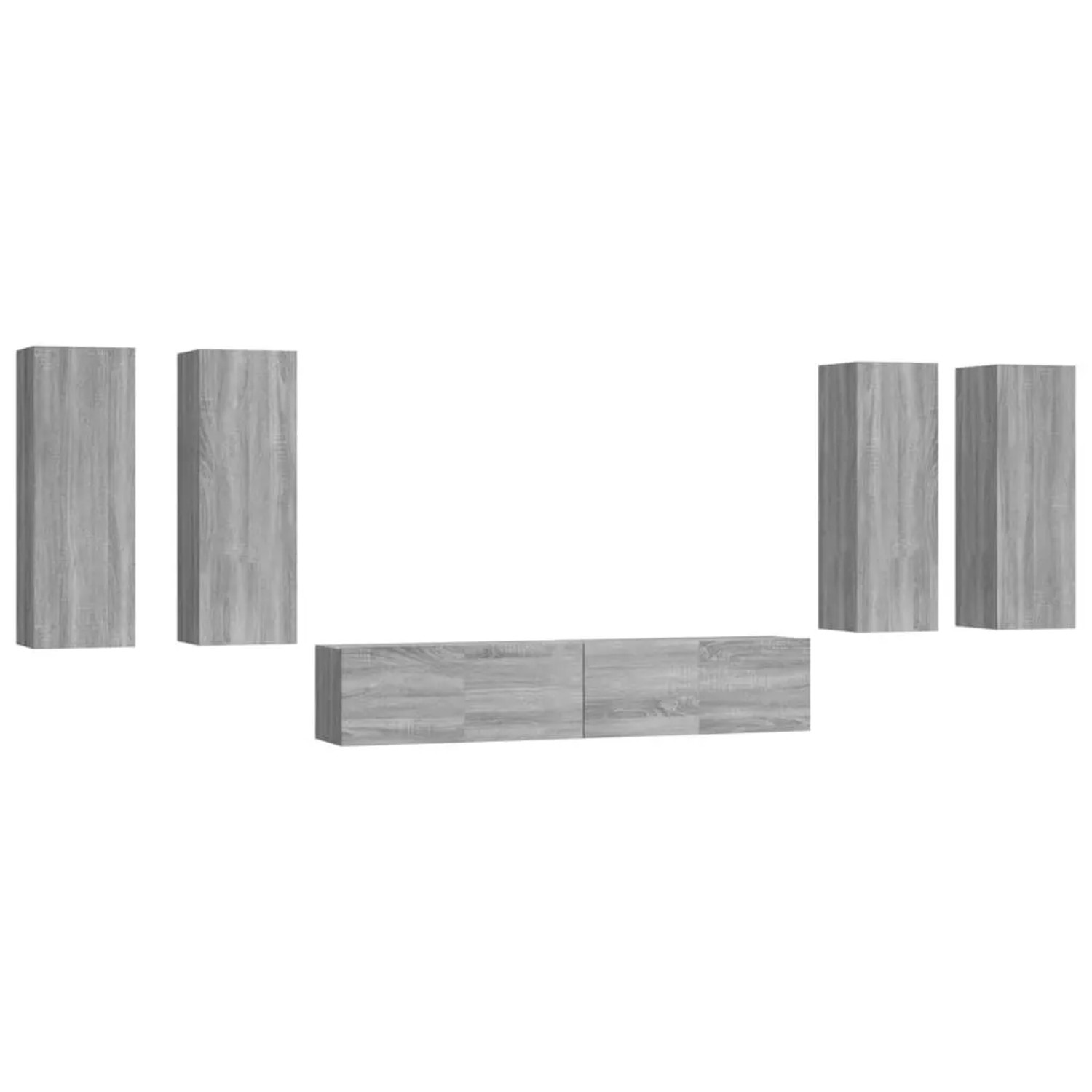 vidaXL 6 Tlg TV-Schrank-Set Grau Sonoma Holzwerkstoff 3114348