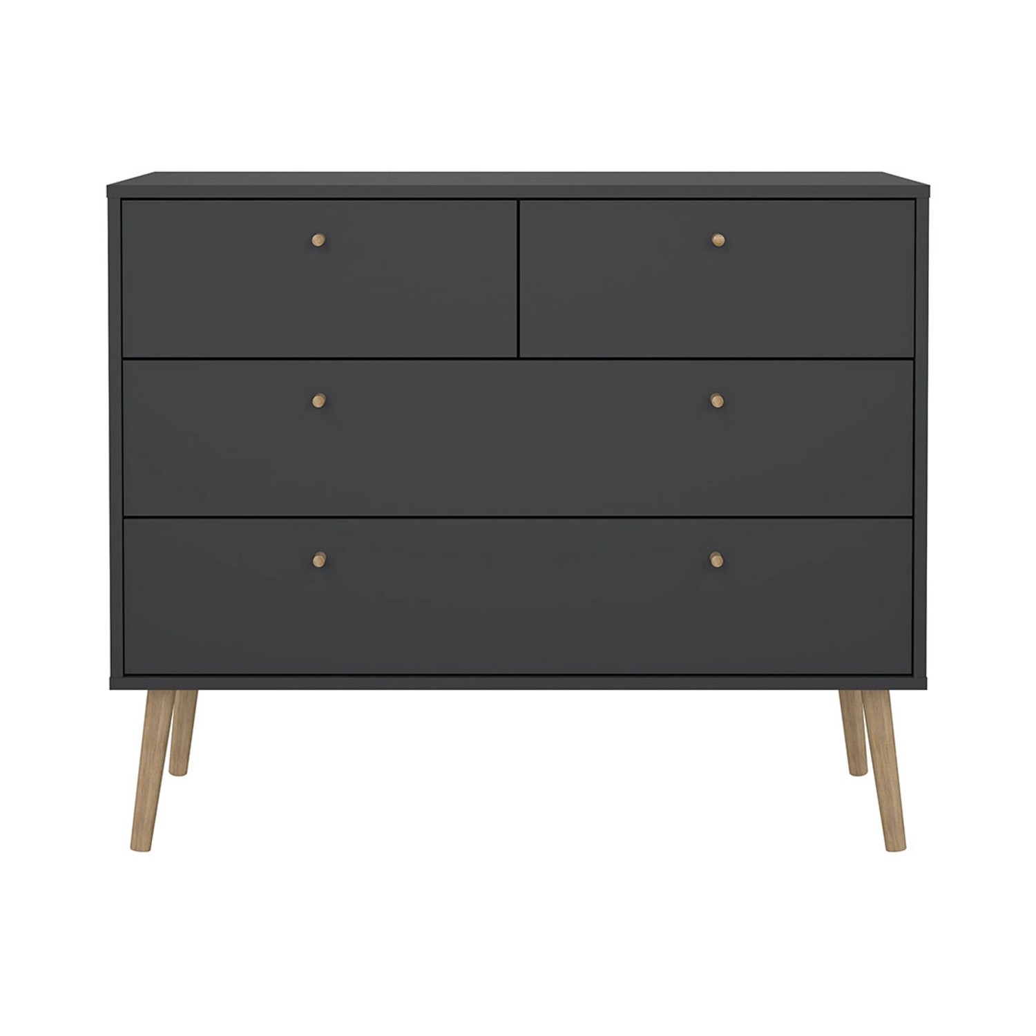 ebuy24 Bodo Kommode 4 Schubladen Matte Grau günstig online kaufen
