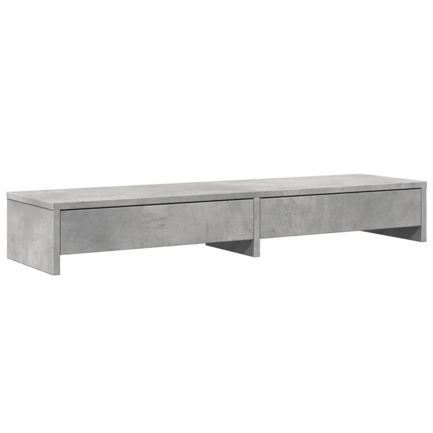 vidaXL Monitorständer mit Schubladen Betongrau 100x27x15 cm 854673