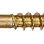 Gelb verzinkte Spanplattenschraube, Senkkopf, PZ-Antrieb, Ø 5x80 mm, mit Teilgewinde.