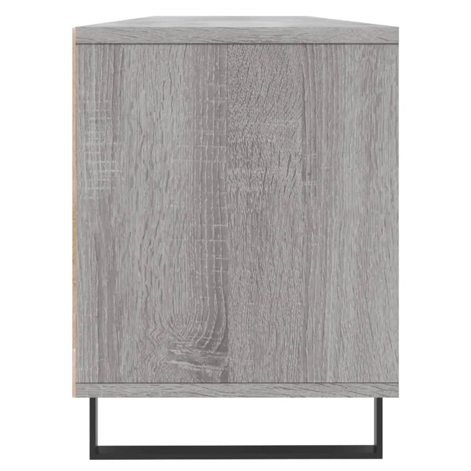 VidaXL TV-Schrank, Grau Sonoma, Holzwerkstoff mit schwarzem Metallfuß.