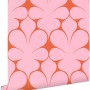 ESTAhome Dekorative Tapete mit Retro Ornamenten in Rosa und Rot, 50x900cm.