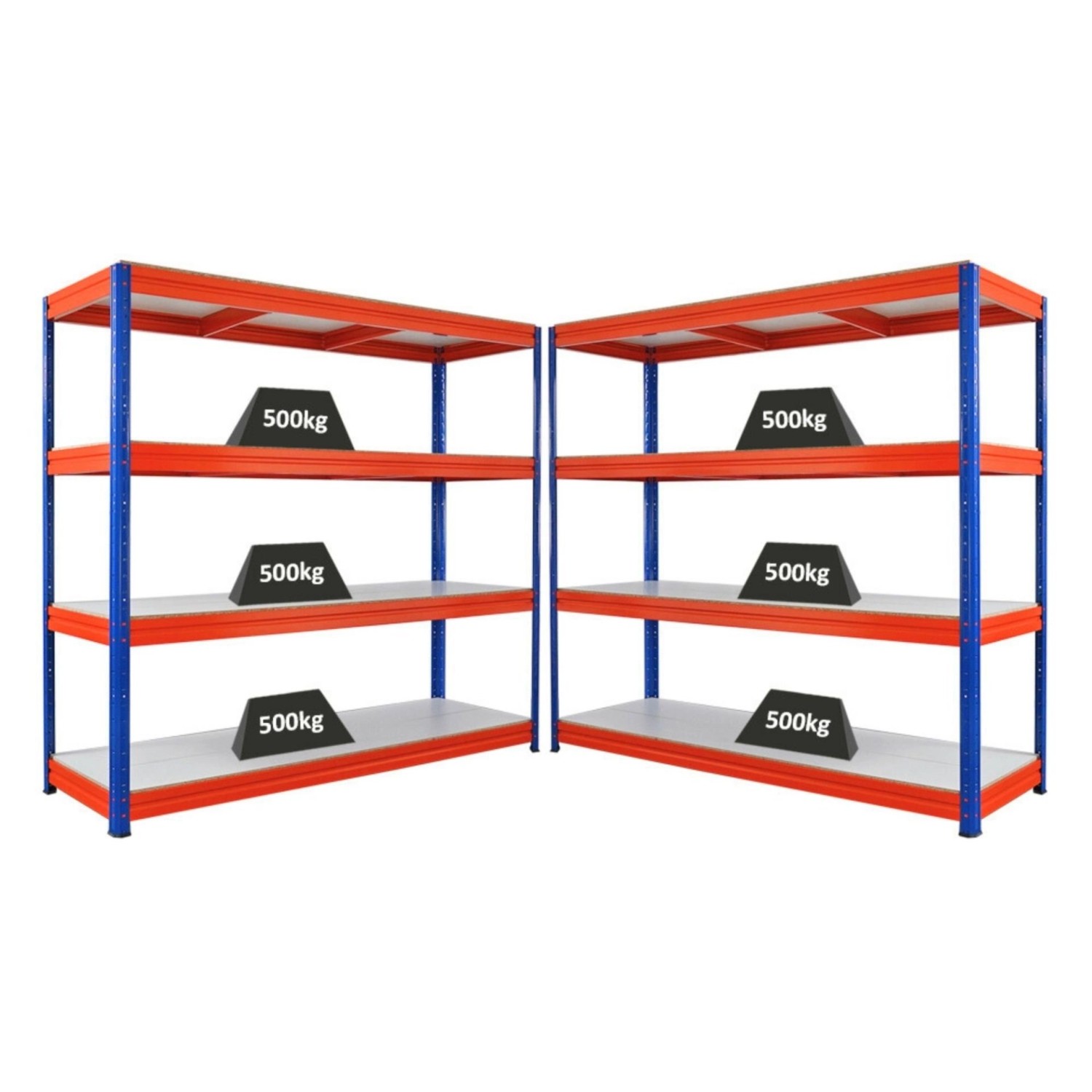 PROREGAL Mega Deal 2x Schwerlastregal Dino HxBxT 180x200x60cm 4 Melamin-Ebe günstig online kaufen