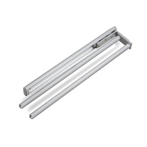SOTECH Aluminium Handtuchhalter TED 2 Armig 450 bis 730 mm Ausziehbar Drehbar EV1 Eloxiert