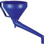 Blauer LUX Trichter mit abgewinkeltem Rohr (Ø 160 mm) für Wartung und Autoreparatur.