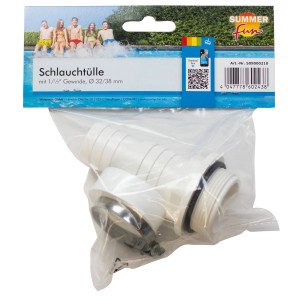 Summer Fun Schlauchtülle mit Gewinde, 32/38 mm, für Pool Installationen.