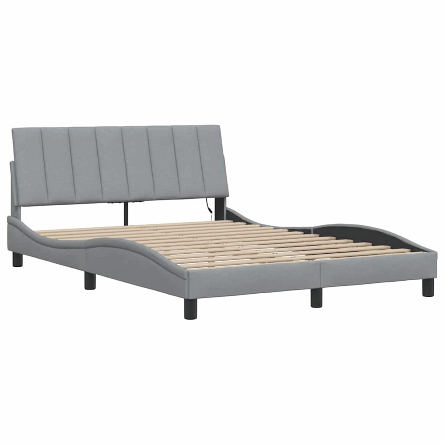 vidaXL Bettgestell ohne Matratze Hanko Hellgrau 120x200 cm Stoff 3310447 günstig online kaufen